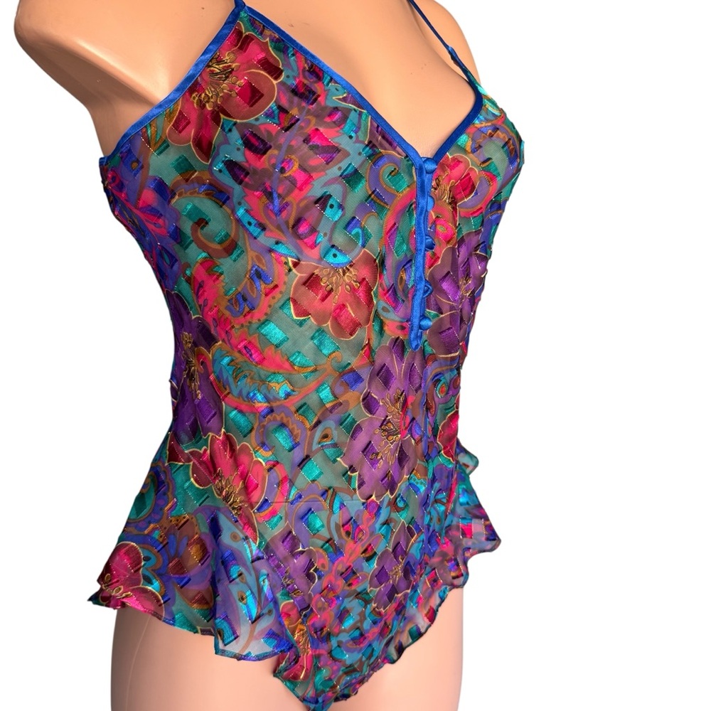 Rare Vintage Victoria’s Secret Gold Label Sheer Teddy Lingerie Floral Size M - Picture 5 of 7